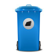 blue recycling bin