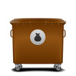 brown recycling bin