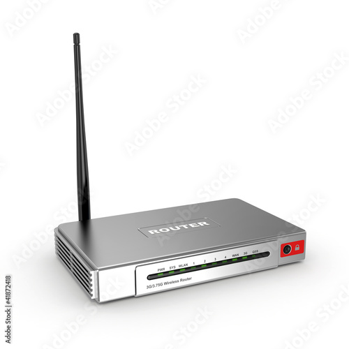 Illustration: Wireless wifi Router on white isolated background Wireless wifi Router on white isolated background