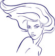 Girl with dismissed hair portrait