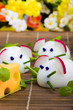 Foto: Mice made from eggs with cheese for child breakfast Mice made from eggs with cheese for child breakfast