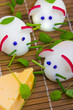 Foto: Mice made from eggs with cheese for child breakfast Mice made from eggs with cheese for child breakfast