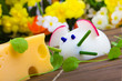 Foto: Mouse made from egg with cheese for child breakfast Mouse made from egg with cheese for child breakfast