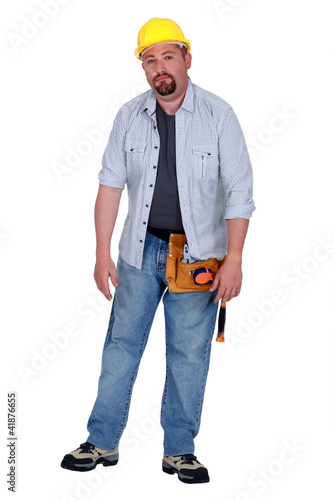 Photo: A tired tradesman A tired tradesman