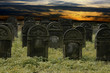 Photo: Jewish cemetery in the night scene Jewish cemetery in the night scene