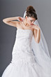 Bride in wedding dress in studio shooting