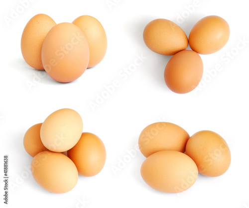 Photo: Eggs isolated on white background Eggs isolated on white background