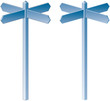 Blank, four way signpost Blank, four way signpost