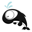 Vector: Big-eyed killer whale Big-eyed killer whale
