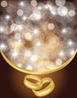 Wedding card with two golden rings, vector illustration Wedding card with two golden rings, vector illustration