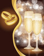 Wedding card with champagne, vector illustration Wedding card with champagne, vector illustration