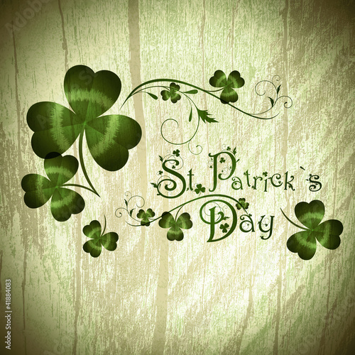 Vektor: St.Patrick day greeting with shamrocks St.Patrick day greeting with shamrocks