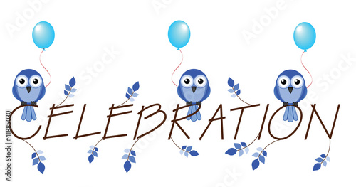 Vektor: Blue celebration twig text Blue celebration twig text