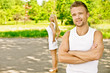 Photo: beautiful smiling couple dressed in white beautiful smiling couple dressed in white