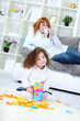 girl playing with her toys girl playing with her toys