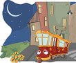 Fairy tale on a tired red tram