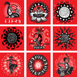 A set of pictures with ethnic motifs