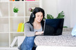 girl spending time on laptop computer girl spending time on laptop computer