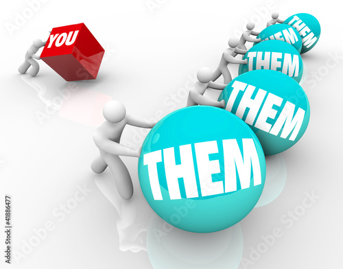 Illustration: You Vs Them Disadvantage Losing to Competition You Vs Them Disadvantage Losing to Competition