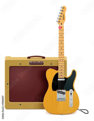 Vector: Vector guitar and amp icon Vector guitar and amp icon