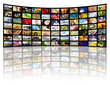 Television production concept. TV movie panels