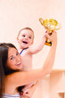 mother and son at home