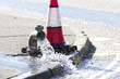 Foto: Water being released while a water main is repaired Water being released while a water main is repaired