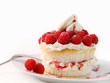 Raspberry and whip cream cupcakes on white Raspberry and whip cream cupcakes on white
