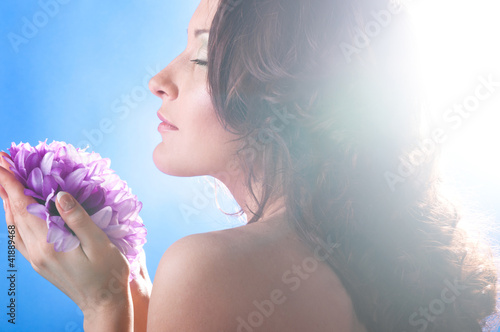 Photo: woman with flower woman with flower