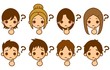 Illustration: 男女の顔 悩む 男女の顔 悩む