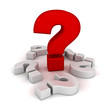Big problem concept, red question mark