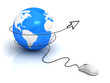 Earth globe and computer mouse, Internet concept