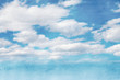 sky and clouds wet watercolor background