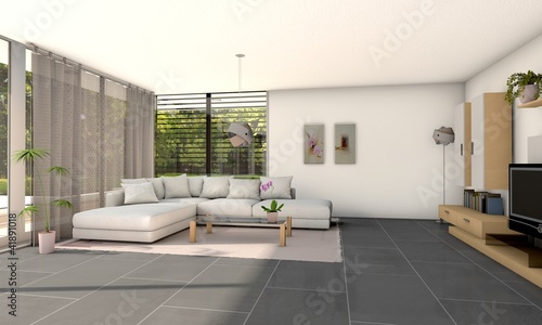 Ilustração: 3d helles Wohnzimmer 3d helles Wohnzimmer