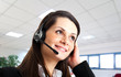 Beautiful customer representative at work