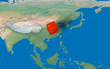 Location of China over the map Location of China over the map