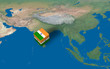 Location of India over the map Location of India over the map
