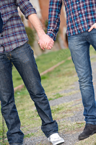Photo: Gay Couple Outdise Holding Hands Gay Couple Outdise Holding Hands
