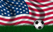 Soccer ball over green grass Soccer ball over green grass