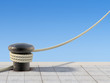 Illustration: Old bollard with the rope Old bollard with the rope