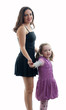 Mother and daughter posing in the studio