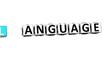 3D Learn Language Crossword on white background