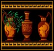 red greek jugs. vector illustration