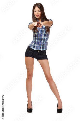 Photo: sexy young woman pointing at you sexy young woman pointing at you