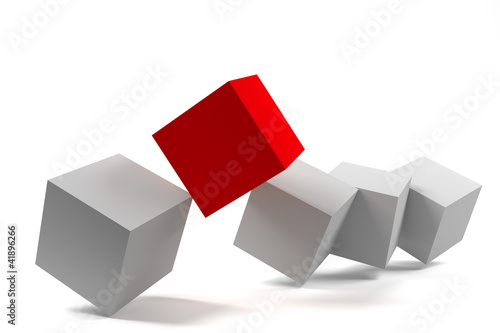 Illustration: Individuell- reihe cubes weiss rot Individuell- reihe cubes weiss rot
