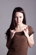 Happy young woman posing