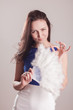 Happy young woman posing