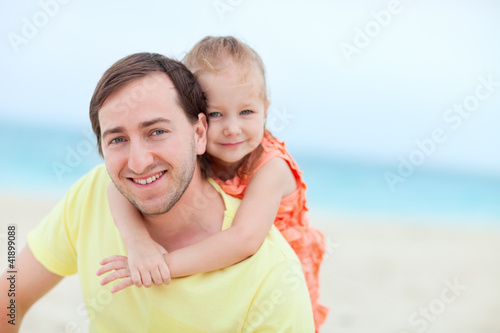 Photo: Father and daughter at beach Father and daughter at beach