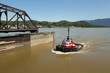 River Tug, Mission Rail Bridge, BC River Tug, Mission Rail Bridge, BC