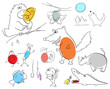 Vector crazy animals collection on a white background